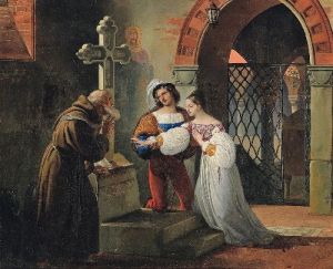 Romeo and Juliet. Painting by Francesco-Paolo-Hayez.