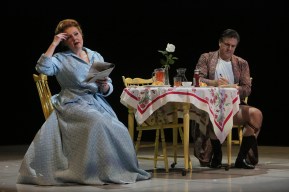 Brenda Harris as Eleanor Iselin and Daniel Sumegi as Senator Johnny Iselin in the Minnesota Opera production of The Manchurian Candidate. Photo by Michal Daniel.