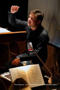 Christie in the pit of the Minnesota Opera at the Ordway Music Theater